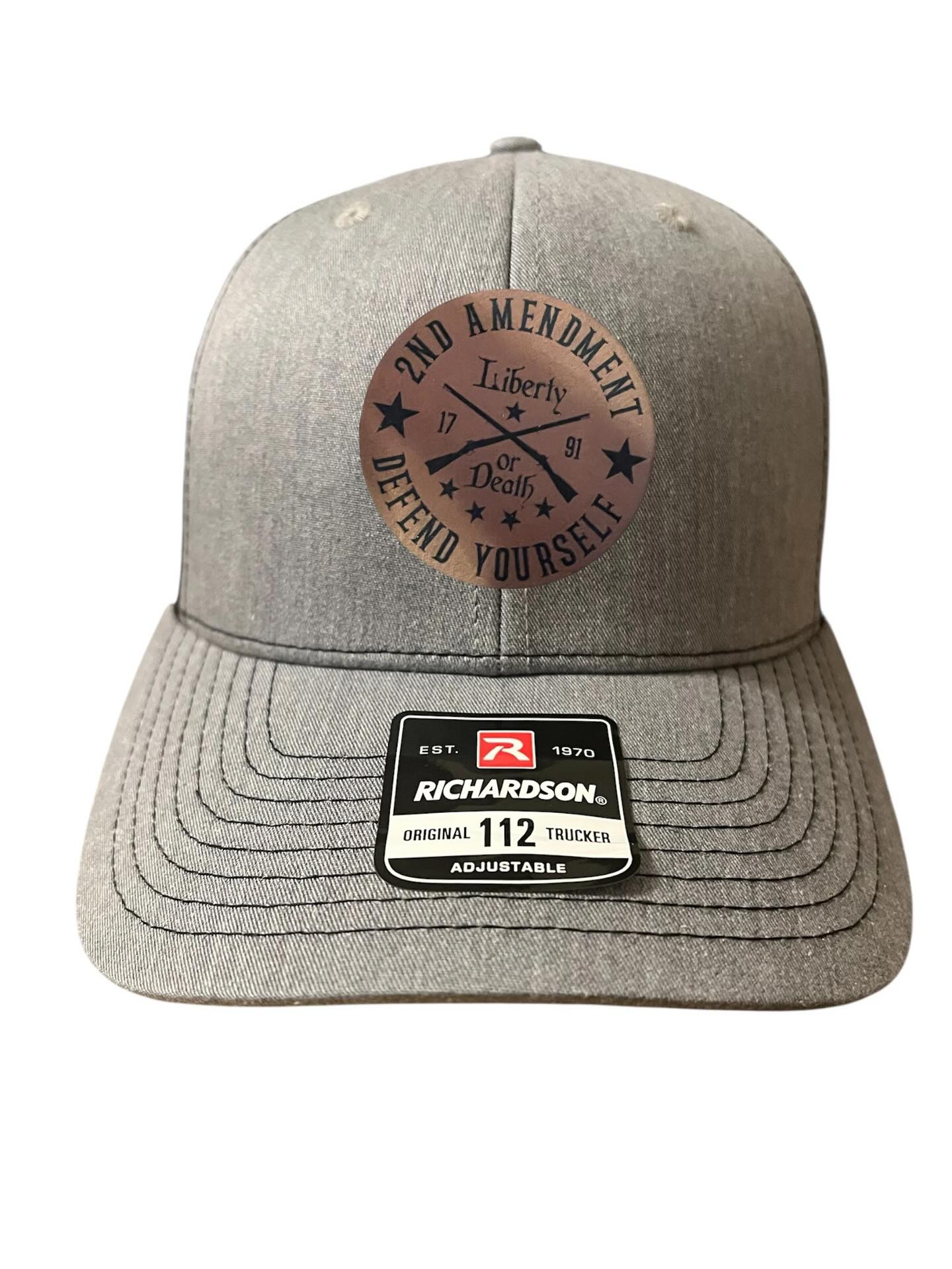 Leatherette Patch Hat - Grey/Black