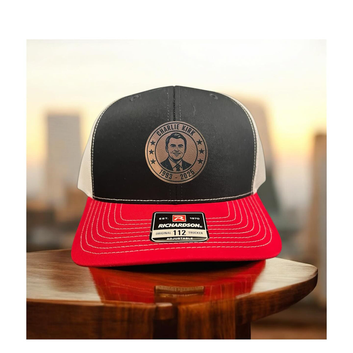 Charlie Kirk Leatherette Patch Hat