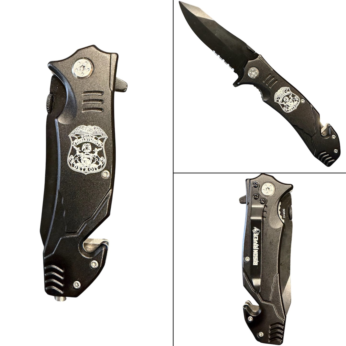 Detroit Police Bison River 4 1/2 inch Rescue Knife