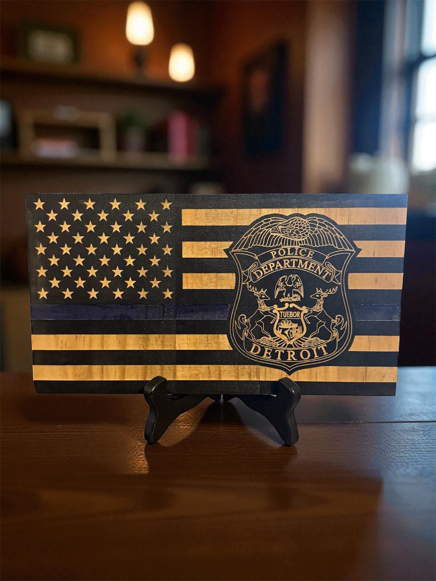 Thin Blue Line Desktop Flag